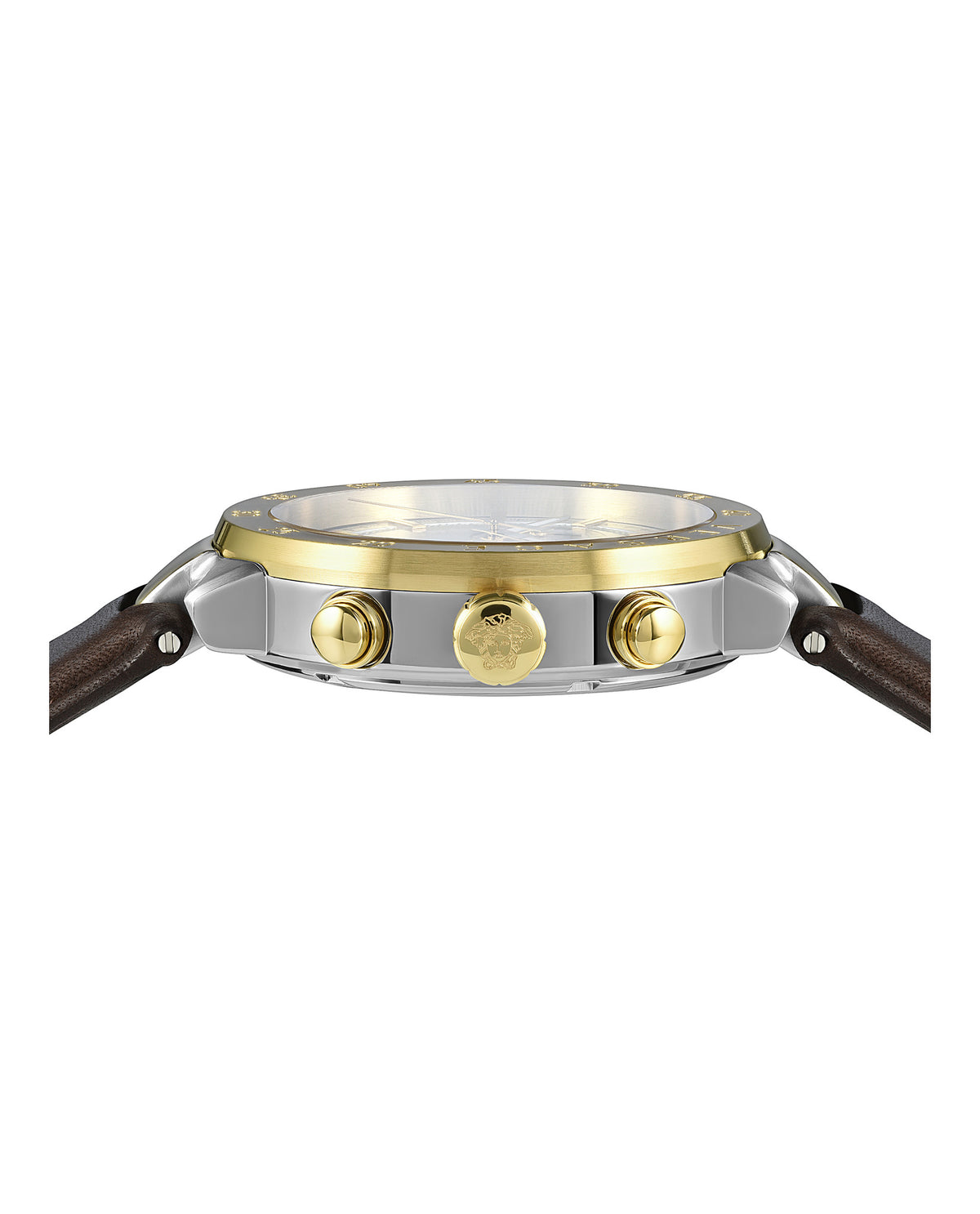 Versace Mens Two Tone 43mm Strap Fashion Watch