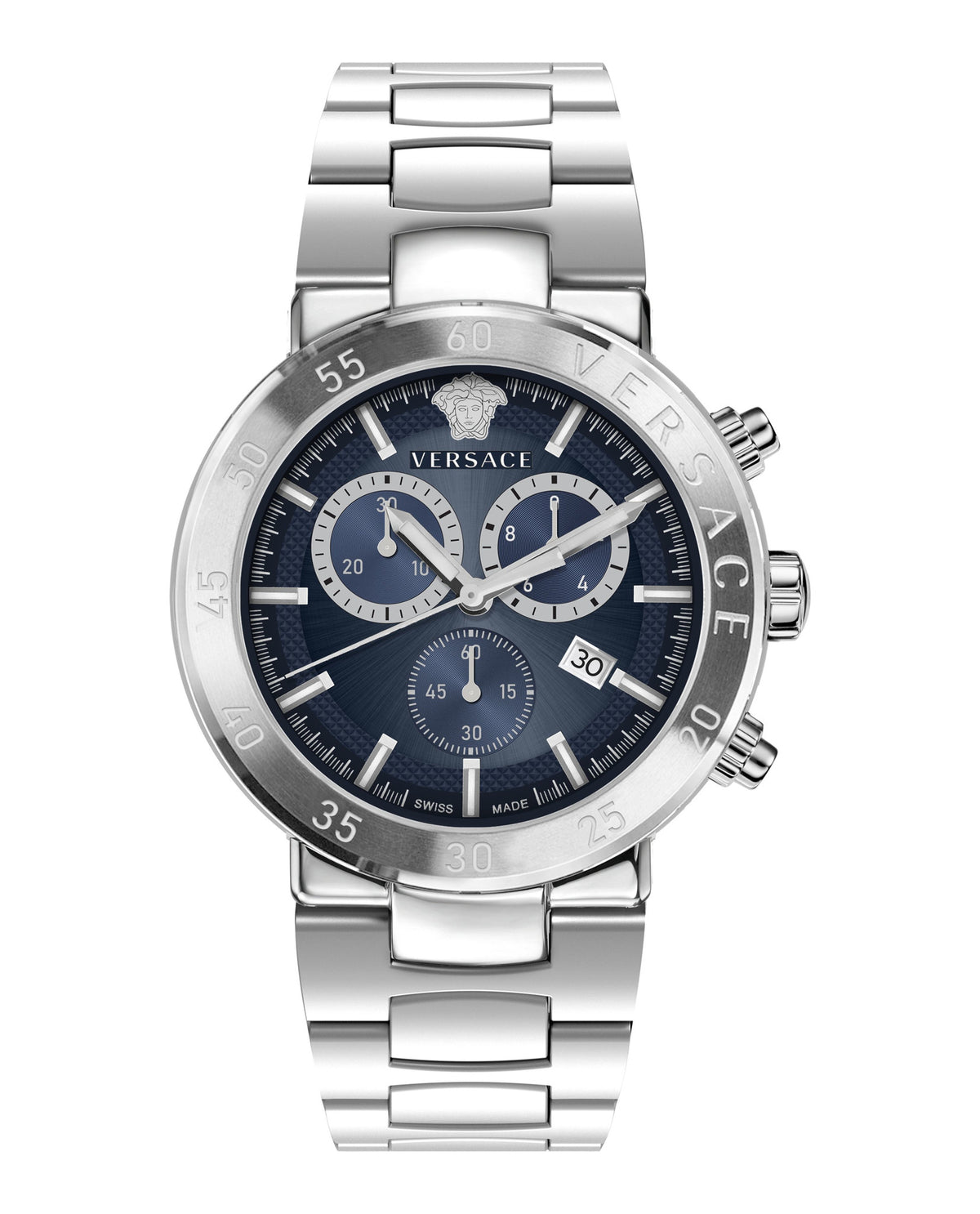 Versace Versace Mens  Stainless Steel 43mm Bracelet Fashion Watch