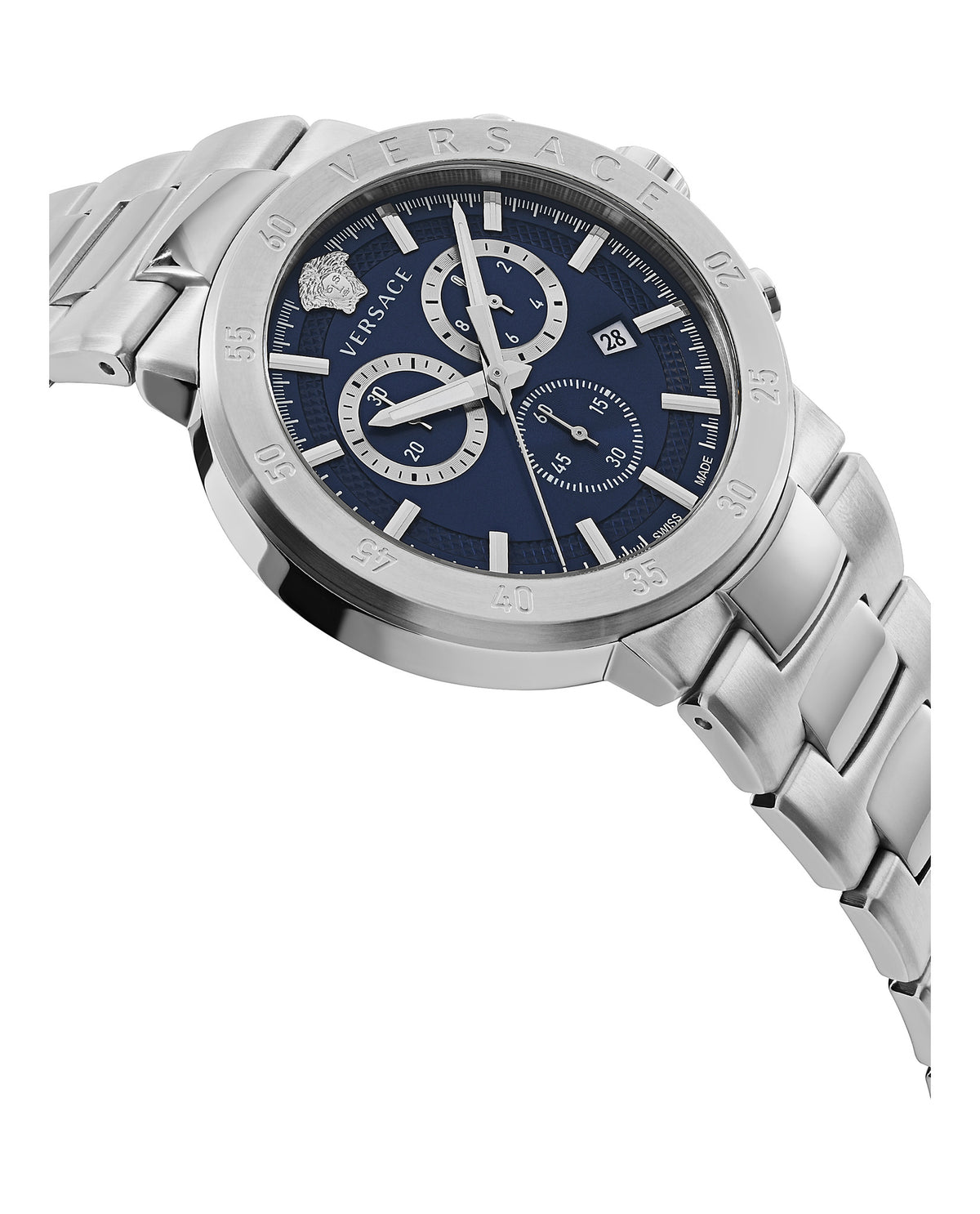 Versace Versace Mens  Stainless Steel 43mm Bracelet Fashion Watch
