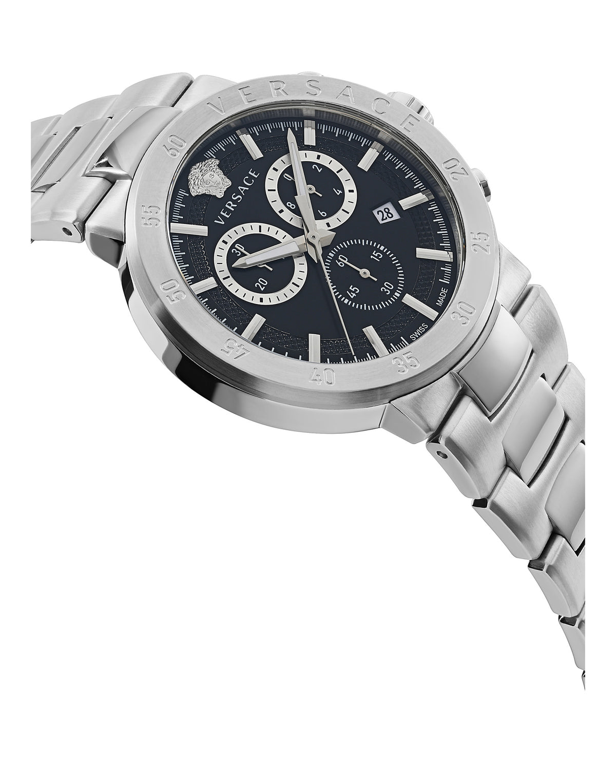 Versace Versace Mens  Stainless Steel 43mm Bracelet Fashion Watch
