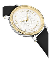 Versace Womens Two Tone 37mm Strap Fashion Watch