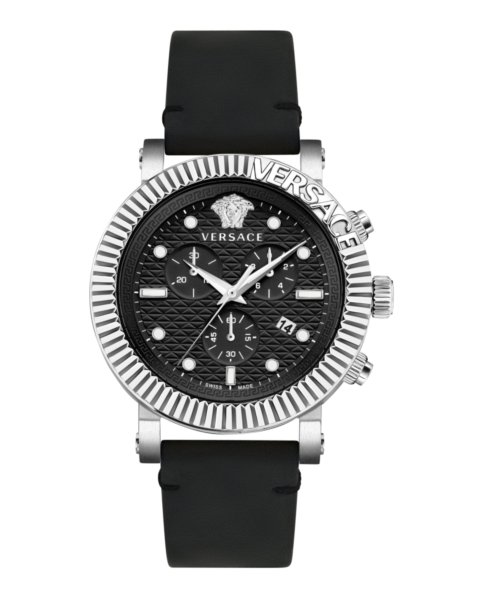 Versace Versace Mens  Stainless Steel 45mm Strap Fashion Watch