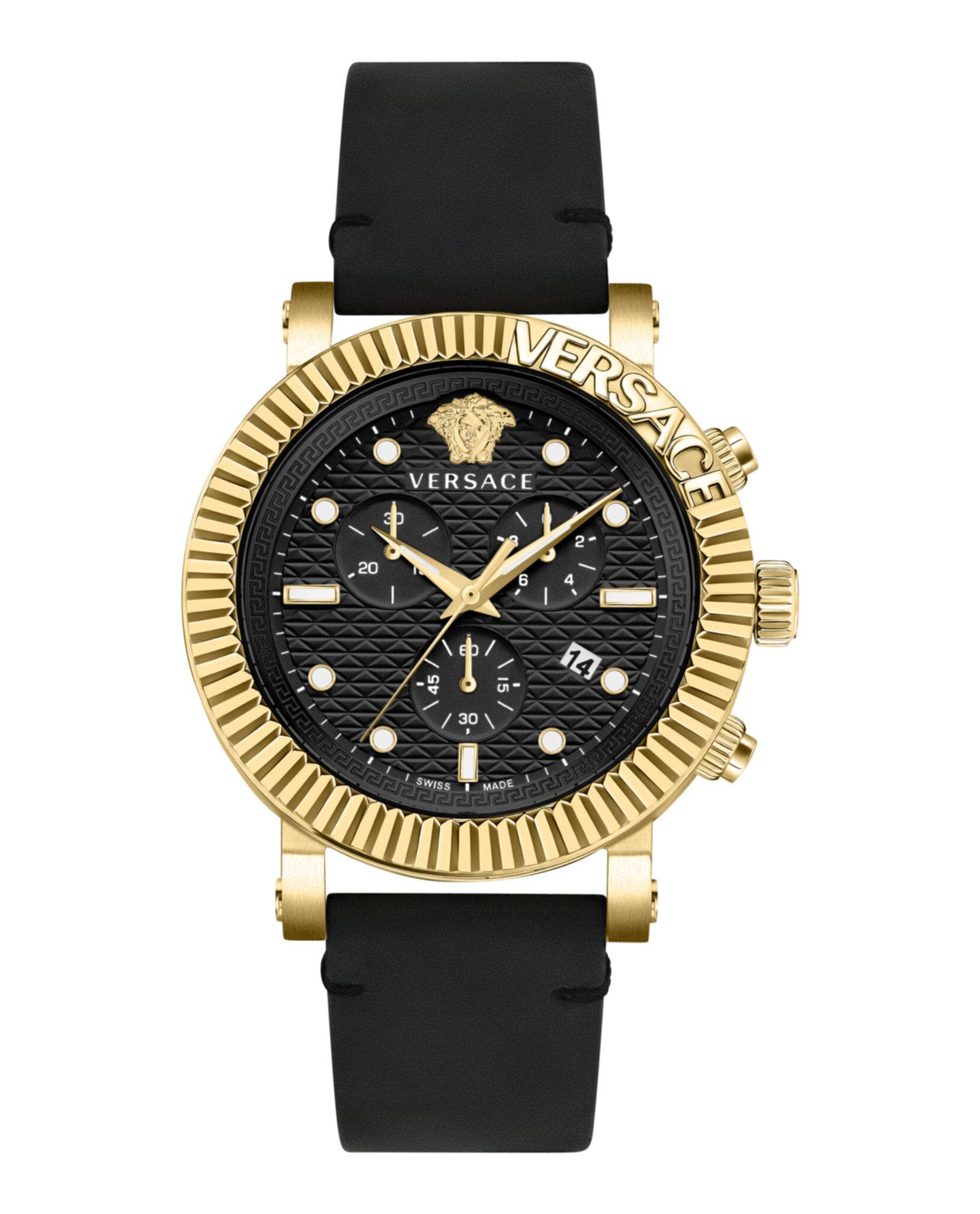 Versace Mens V-Chrono Classic  45mm Strap Fashion Watch