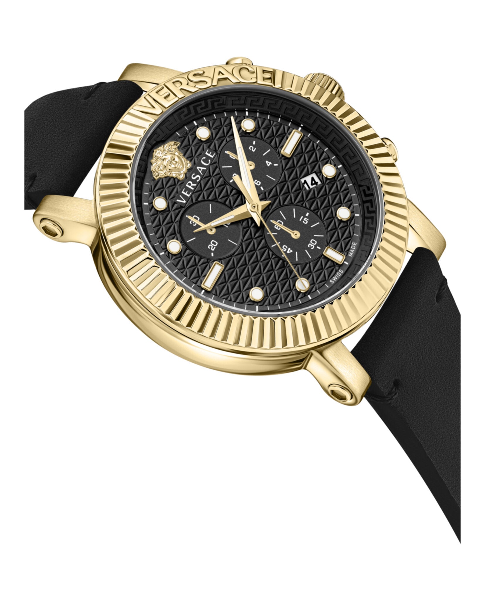 Versace Mens V-Chrono Classic  45mm Strap Fashion Watch