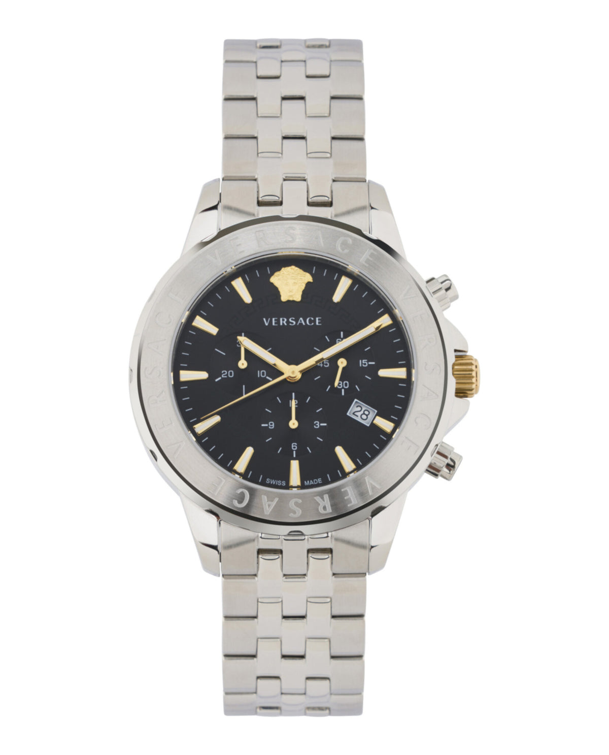 Versace Versace Mens  Stainless Steel 44mm Bracelet Fashion Watch