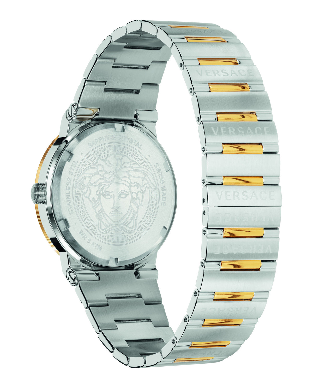 Versace Mens Stainless Steel/IP Yellow Gold 41mm Bracelet Fashion Watch