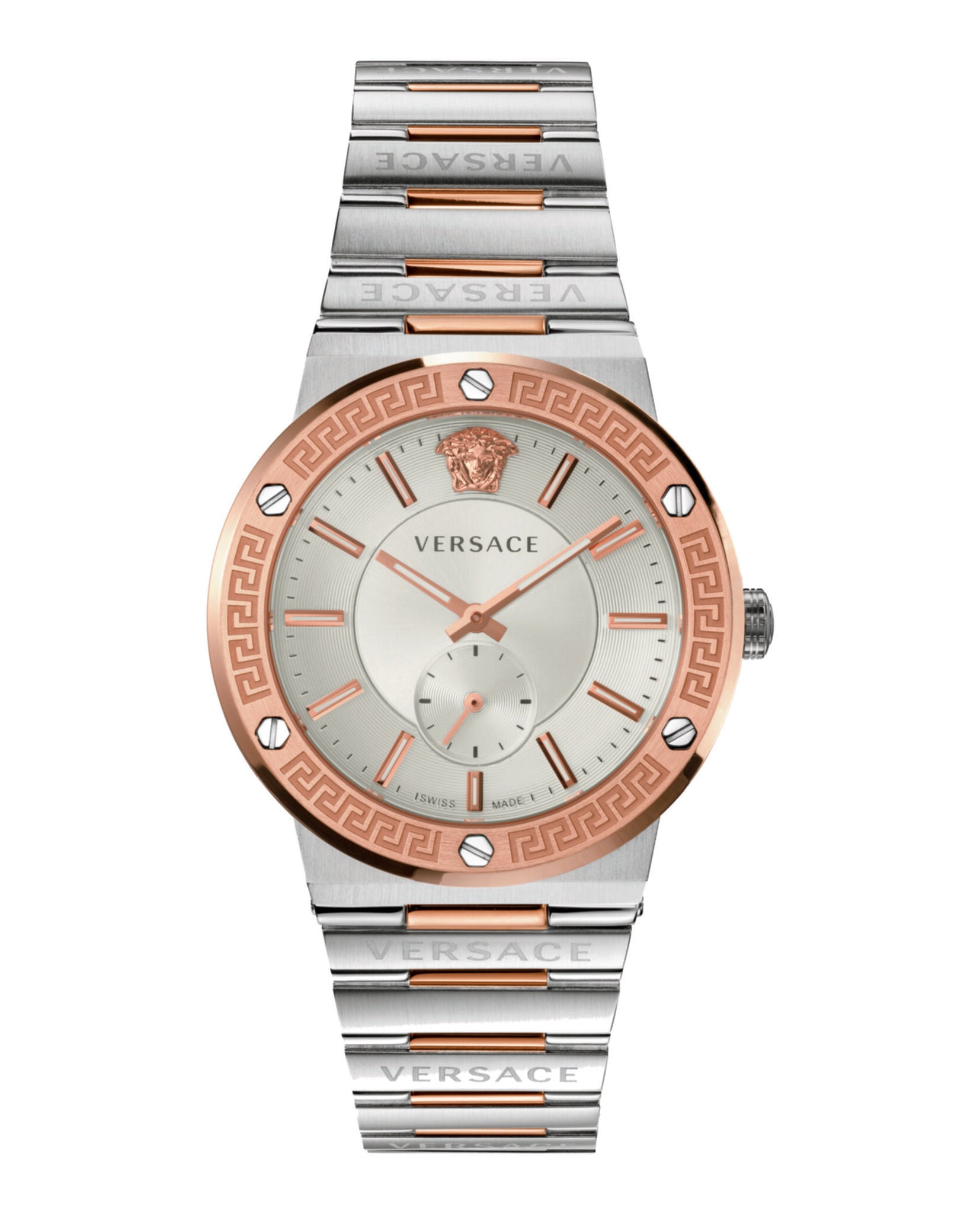 Versace Mens Two Tone 41mm Bracelet Fashion Watch