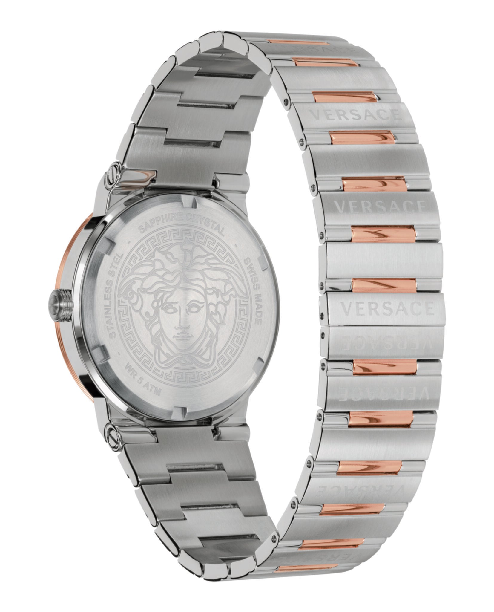 Versace Mens Two Tone 41mm Bracelet Fashion Watch