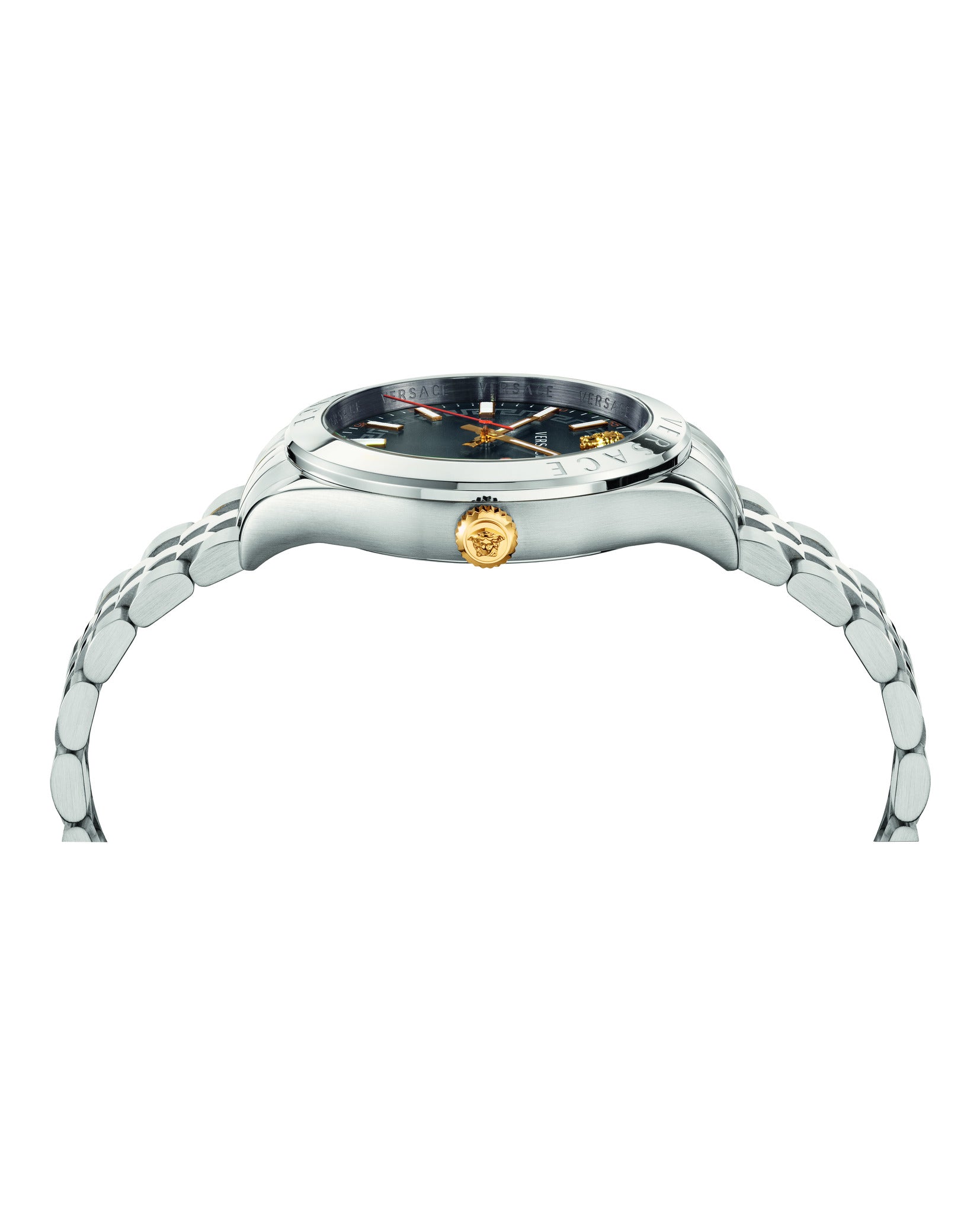 Versace Mens Stainless Steel/IP Yellow Gold 42mm Bracelet Fashion Watch