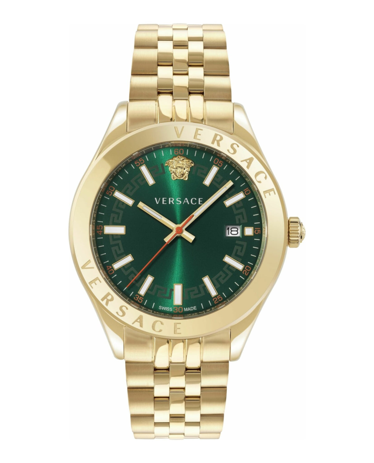 Versace Mens Gold 42mm Bracelet Fashion Watch