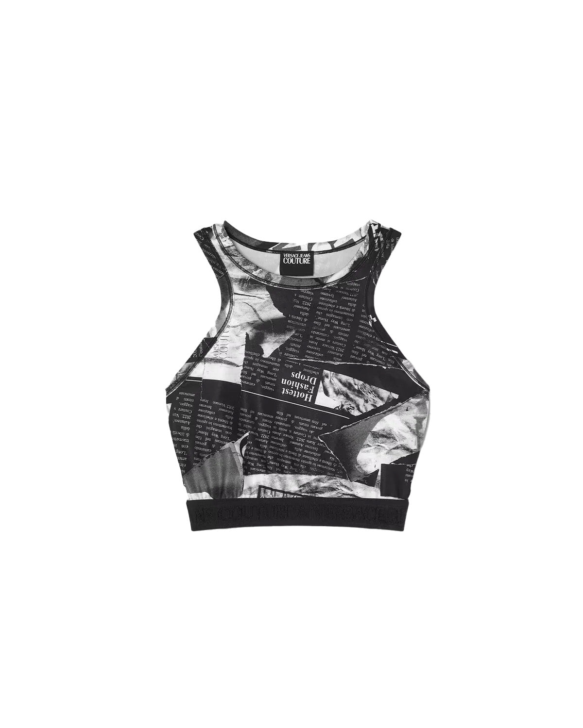 Versace Jeans Couture Graphic Print Crop Top – Bold Editorial Street Style-
