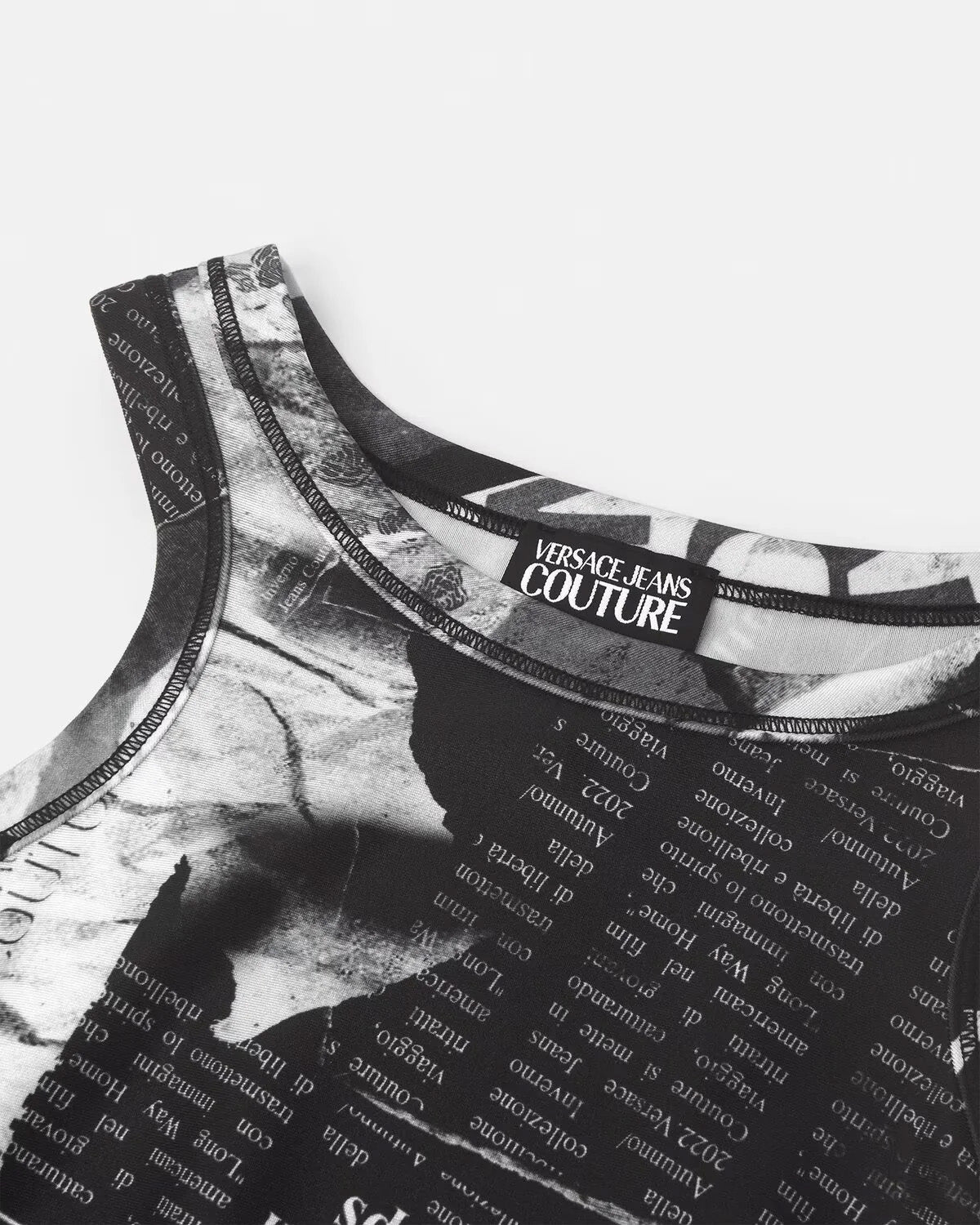 Versace Jeans Couture Graphic Print Crop Top – Bold Editorial Street Style-
