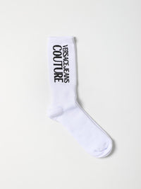 Versace Jeans Couture Vertical Logo White Socks