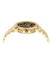 Versace Mens Greca Logo IP Yellow Gold 43mm Bracelet Fashion Watch