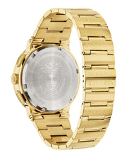 Versace Mens Greca Logo IP Yellow Gold 43mm Bracelet Fashion Watch