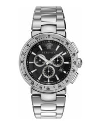 Versace Mens Mystique Chrono Stainless Steel 46mm Bracelet Fashion Watch