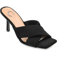 Oppal Womens Faux Suede Square Toe Heels