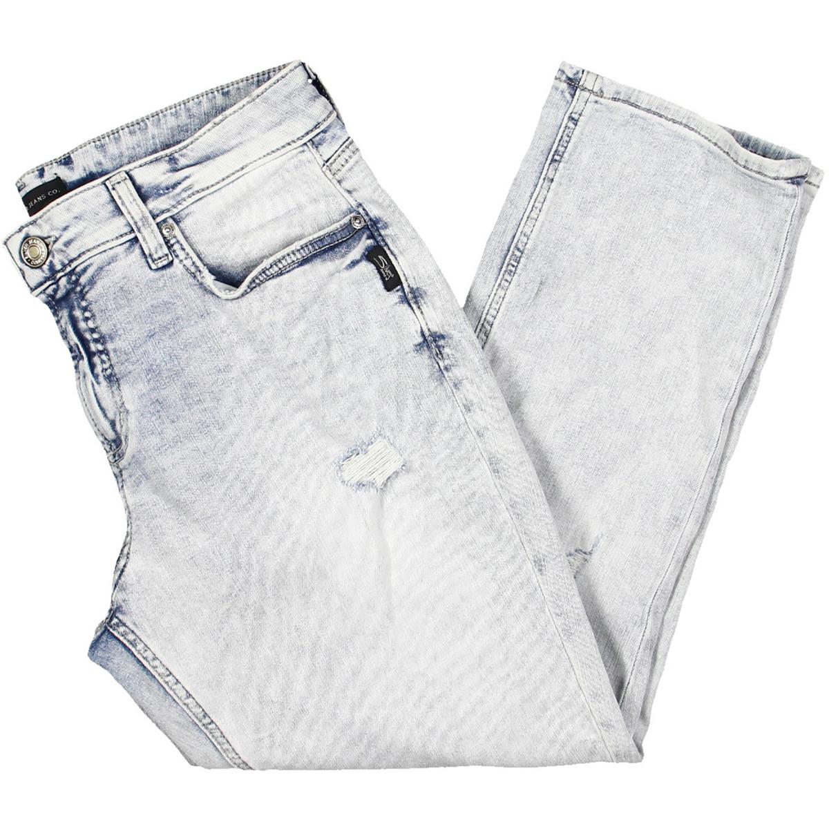 Womens Denim Distressed Capri Jeans