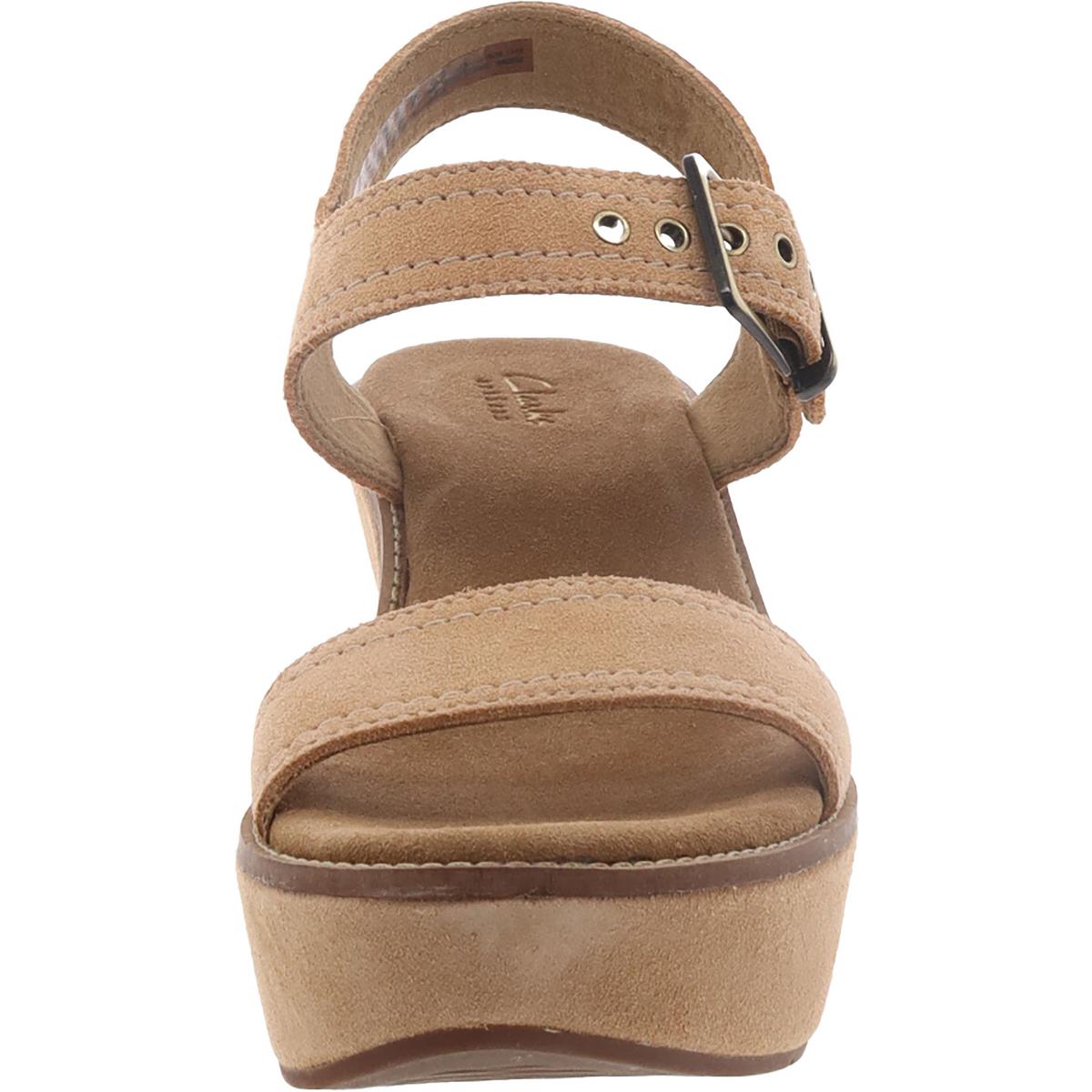 Aisley Orchid Womens Suede Ankle Strap Wedge Sandals