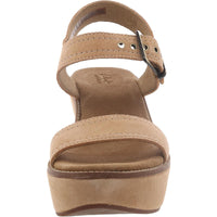 Aisley Orchid Womens Suede Ankle Strap Wedge Sandals