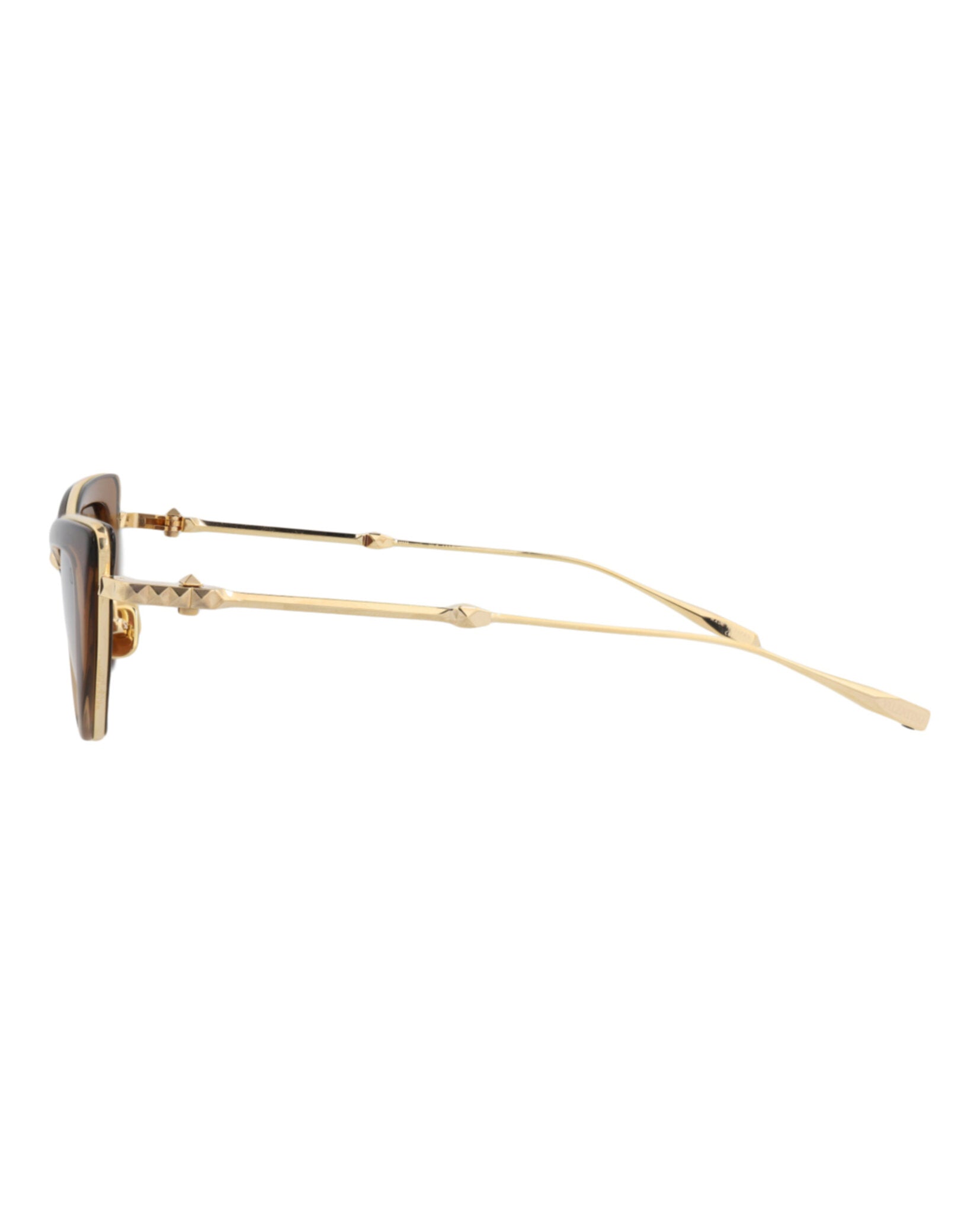 Valentino Womens Cat Eye Brown Gold Brown Fashion Designer Eyewear