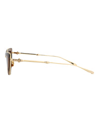 Valentino Womens Cat Eye Brown Gold Brown Fashion Designer Eyewear