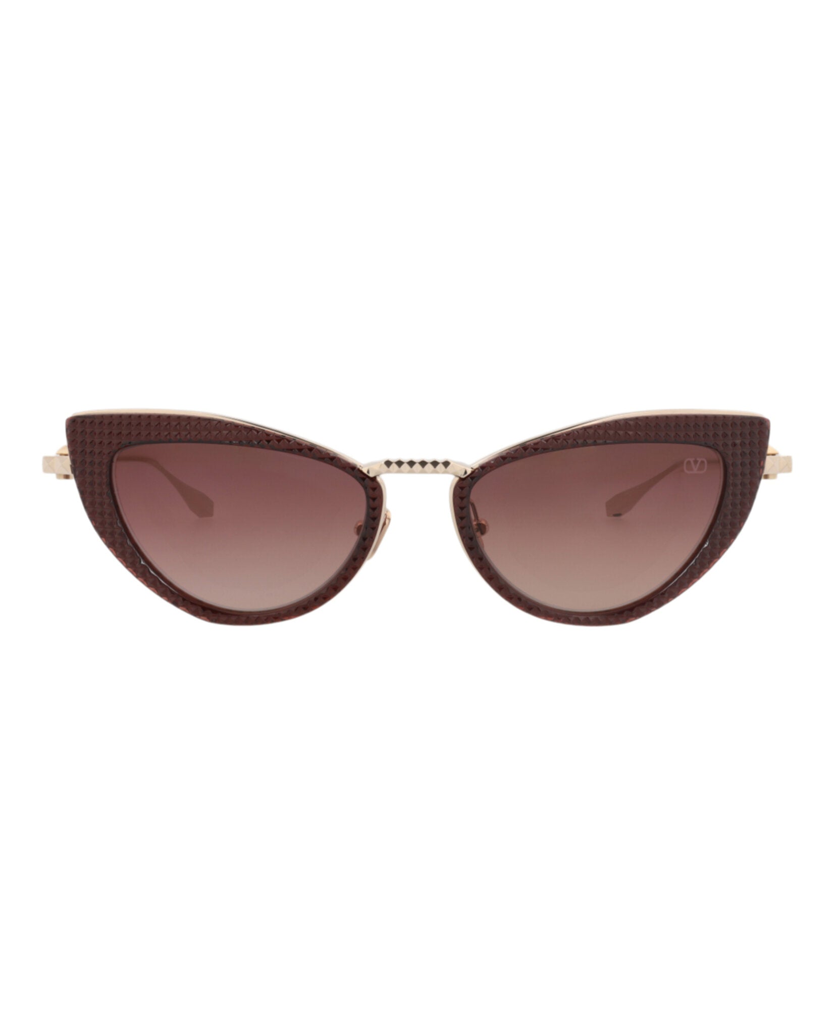Valentino Valentino Womens Cat Eye Bordeaux Gold Rose Fashion Designer Eyewear