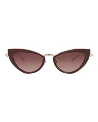 Valentino Valentino Womens Cat Eye Bordeaux Gold Rose Fashion Designer Eyewear