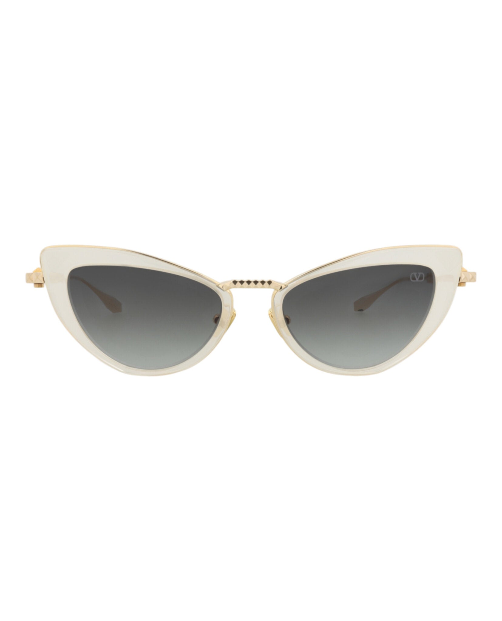 Valentino Valentino Womens Cat Eye White Gold Grey Fashion Designer Eyewear