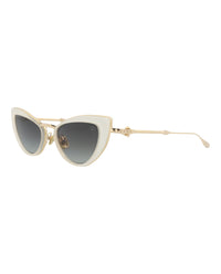 Valentino Valentino Womens Cat Eye White Gold Grey Fashion Designer Eyewear