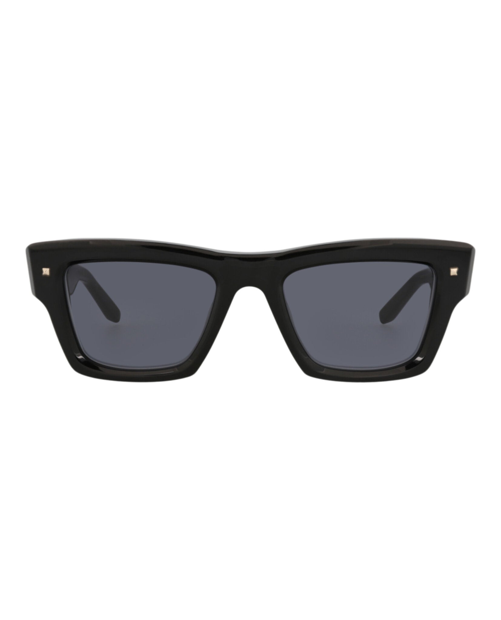 Valentino Unisex Square/Rectangle Black-Black-Grey Fashion Designer Eyewear