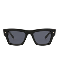 Valentino Unisex Square/Rectangle Black-Black-Grey Fashion Designer Eyewear
