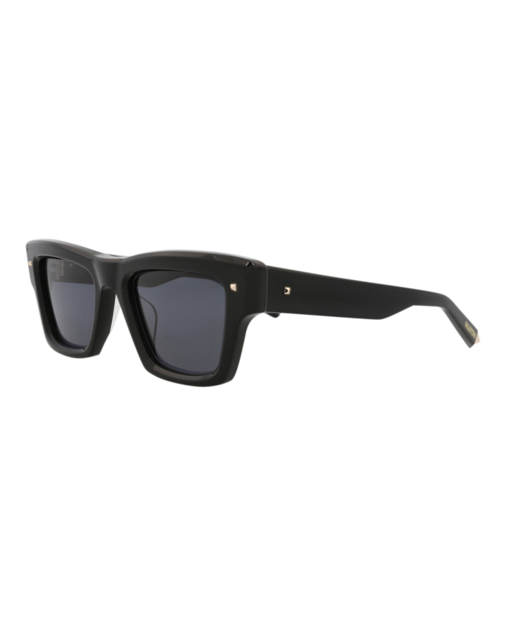 Valentino Unisex Square/Rectangle Black-Black-Grey Fashion Designer Eyewear