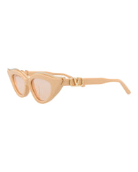 Valentino Womens Cat Eye Beige Beige Nude Fashion Designer Eyewear