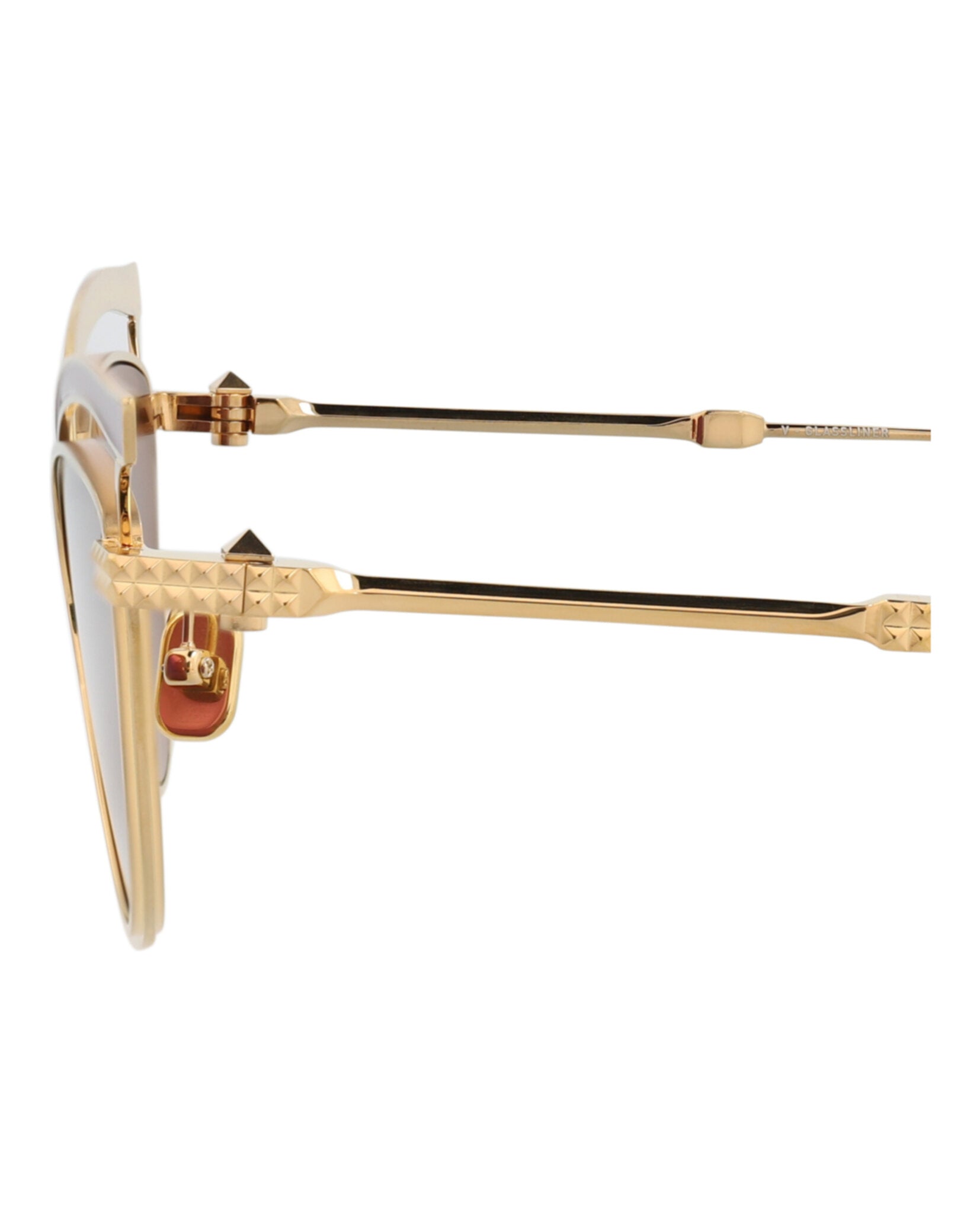 Valentino Womens Cat Eye Gold Gold Bordeaux Fashion Designer Eyewear