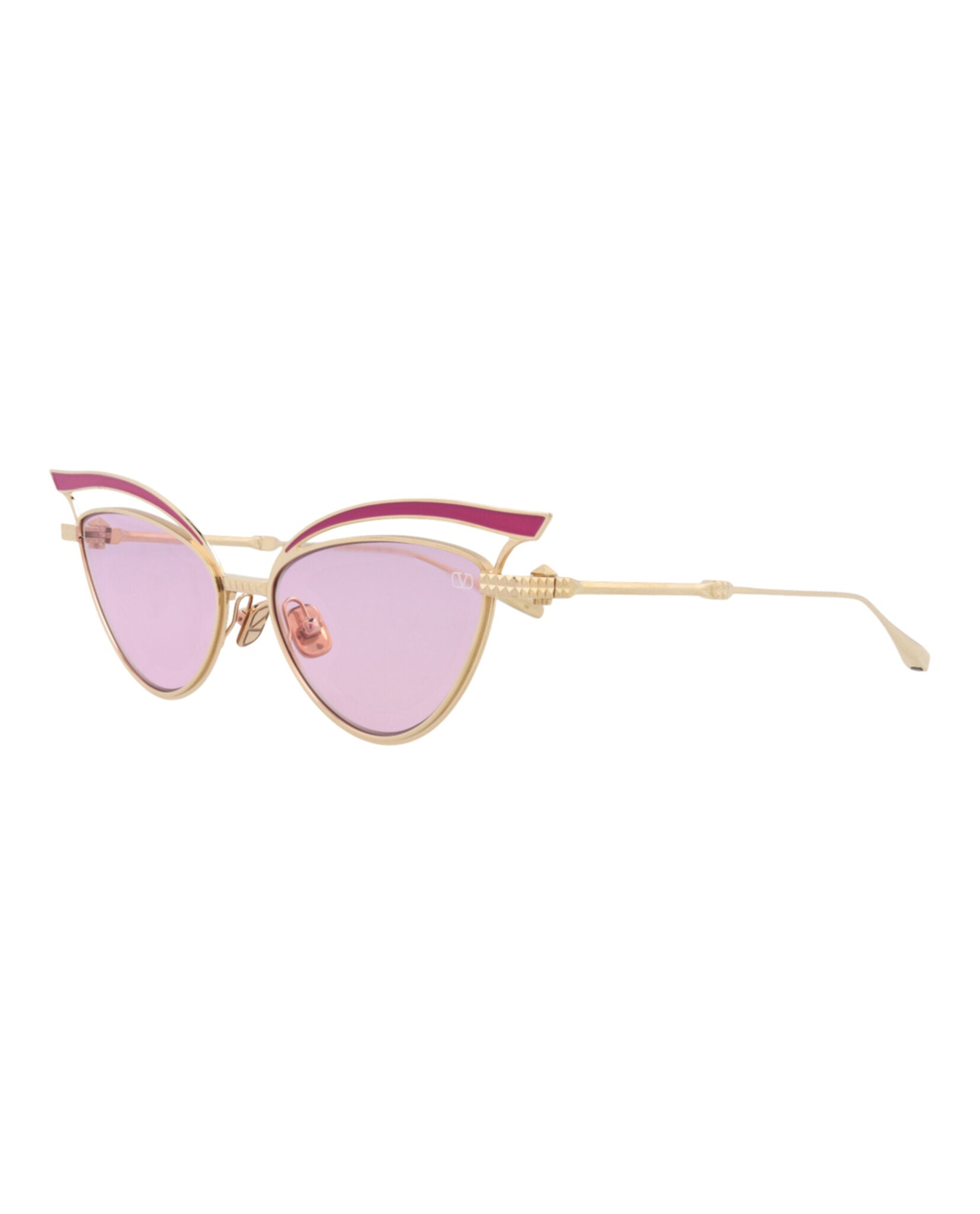 Valentino Womens Cat Eye Gold-Gold-Pink Fashion Designer Eyewear