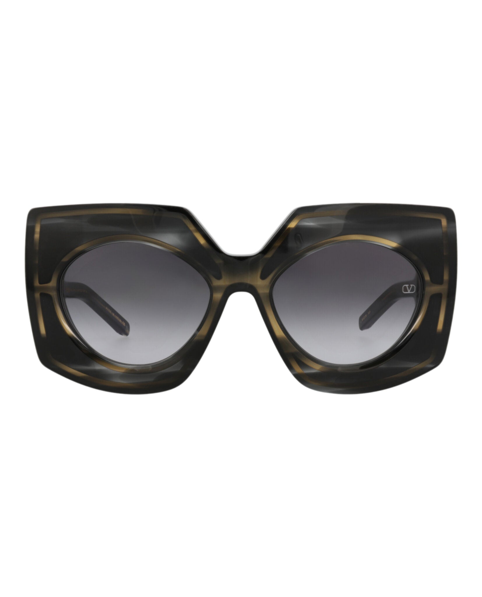 Valentino Womens Square/Rectangle Black Havana Black Havana Grey Fashion Designer Eyewear
