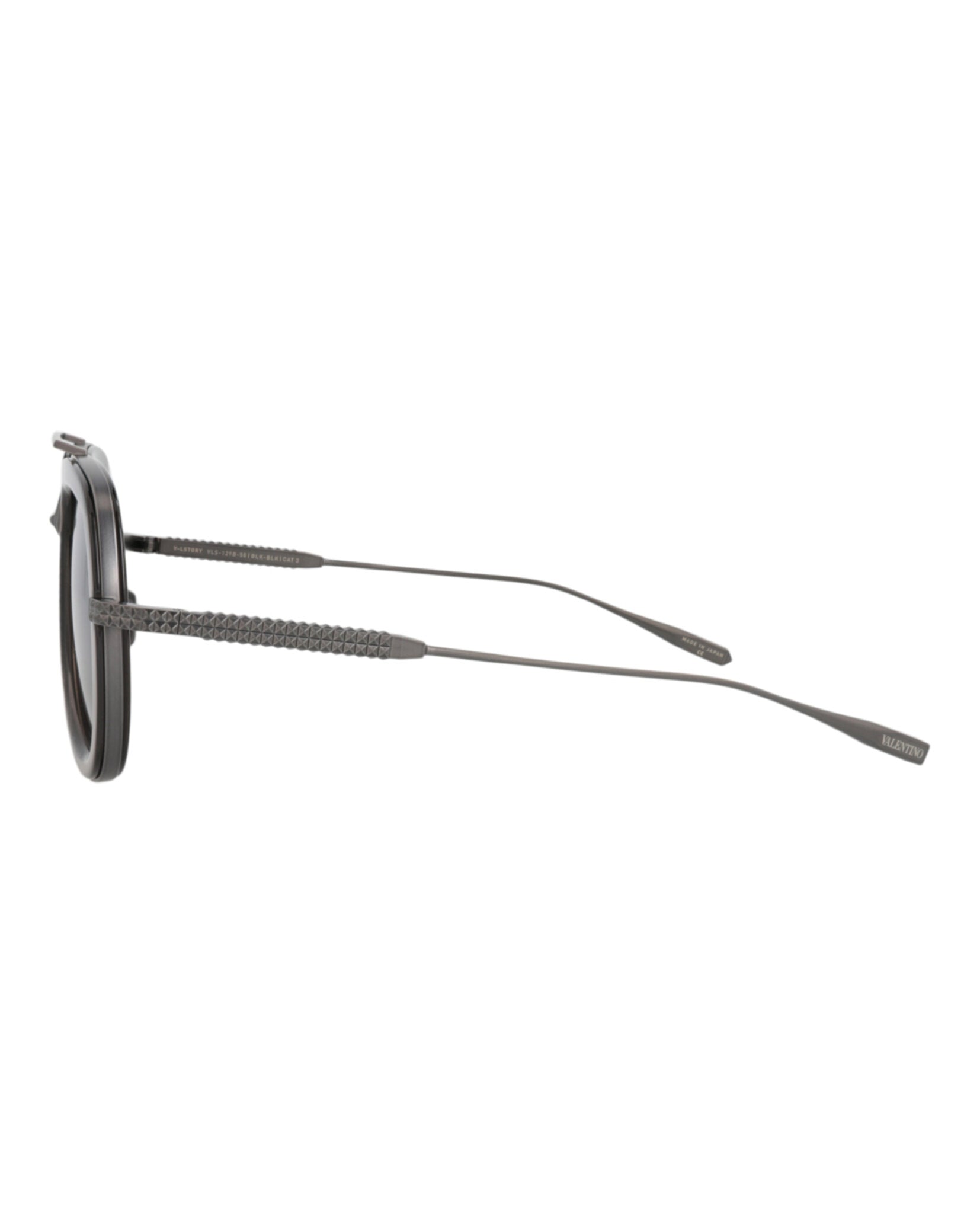 Valentino Unisex Aviator Black Black Grey Fashion Designer Eyewear
