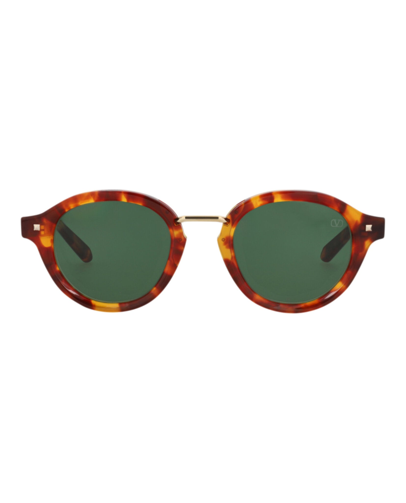 Valentino Unisex Round/Oval Tortoise-Tortoise-Green Fashion Designer Eyewear