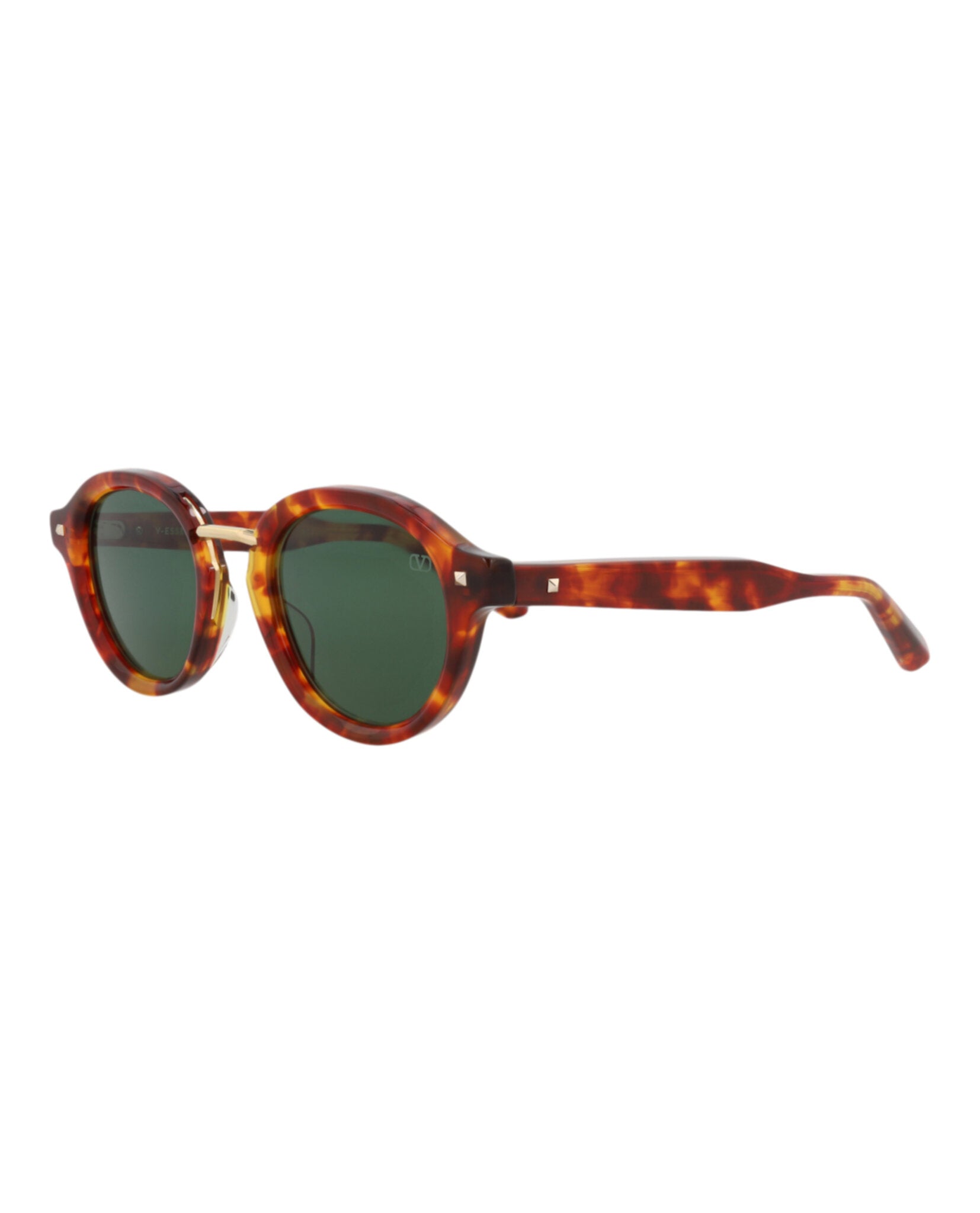 Valentino Unisex Round/Oval Tortoise-Tortoise-Green Fashion Designer Eyewear