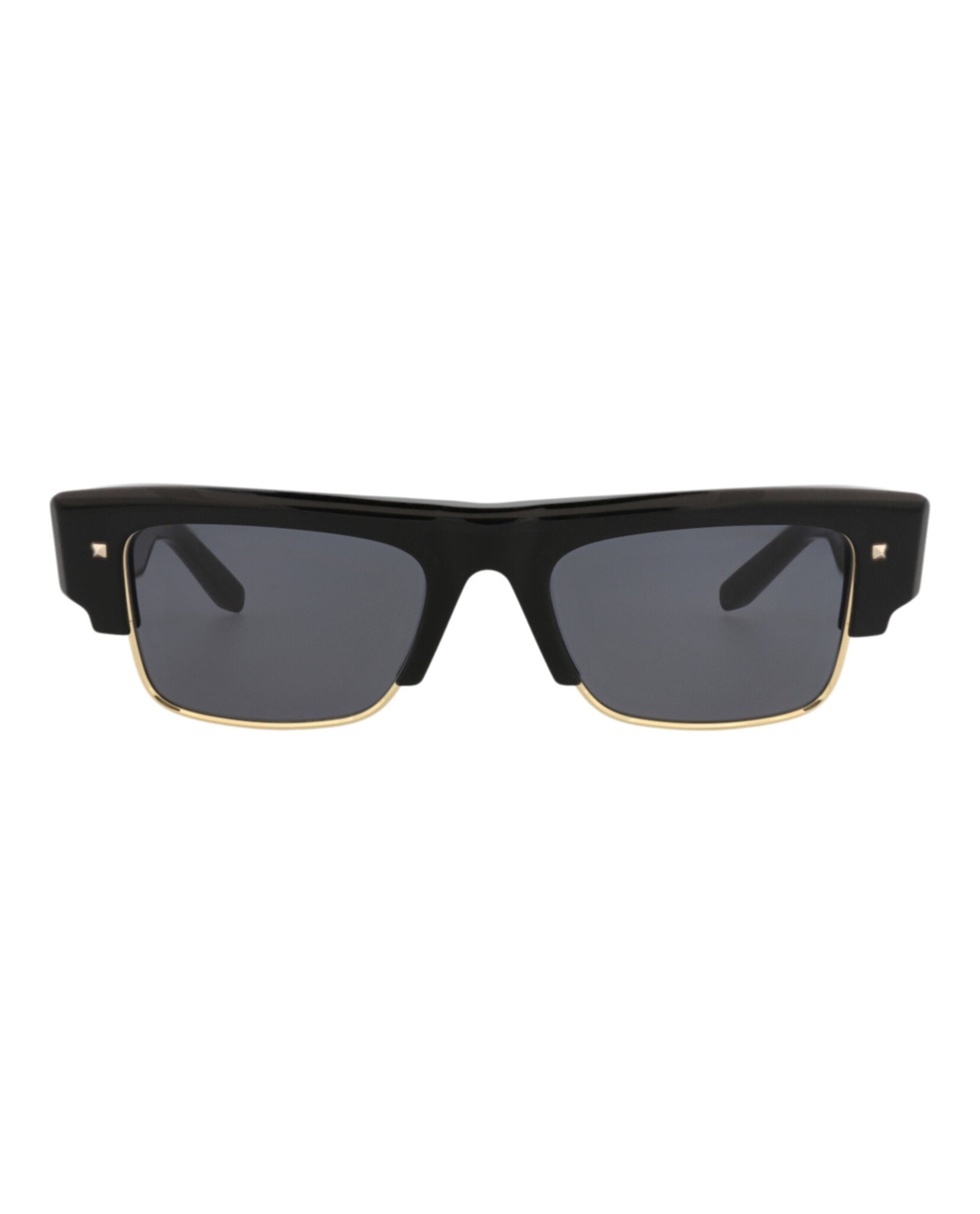 Valentino Unisex Square/Rectangle Black Black Grey Fashion Designer Eyewear