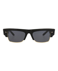 Valentino Unisex Square/Rectangle Black Black Grey Fashion Designer Eyewear