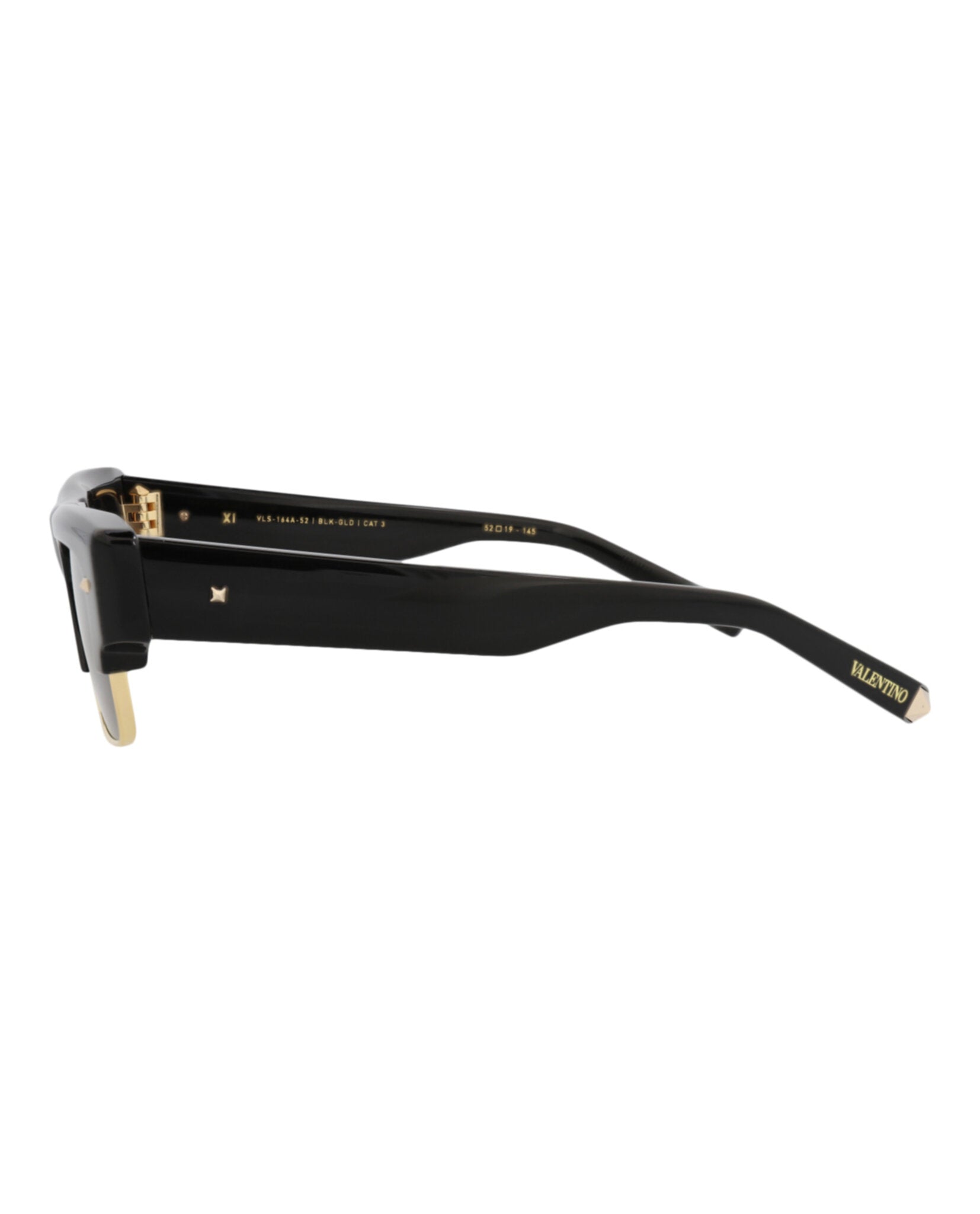 Valentino Unisex Square/Rectangle Black Black Grey Fashion Designer Eyewear