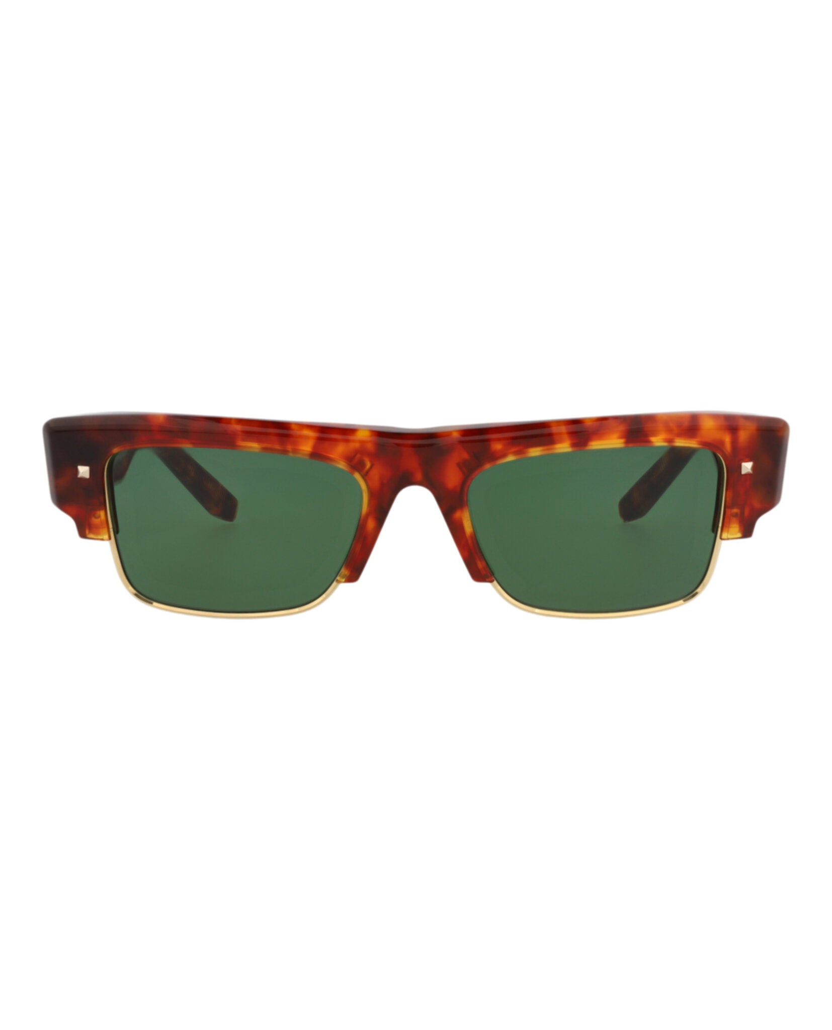 Valentino Unisex Square/Rectangle Tortoise-Tortoise-Green Fashion Designer Eyewear