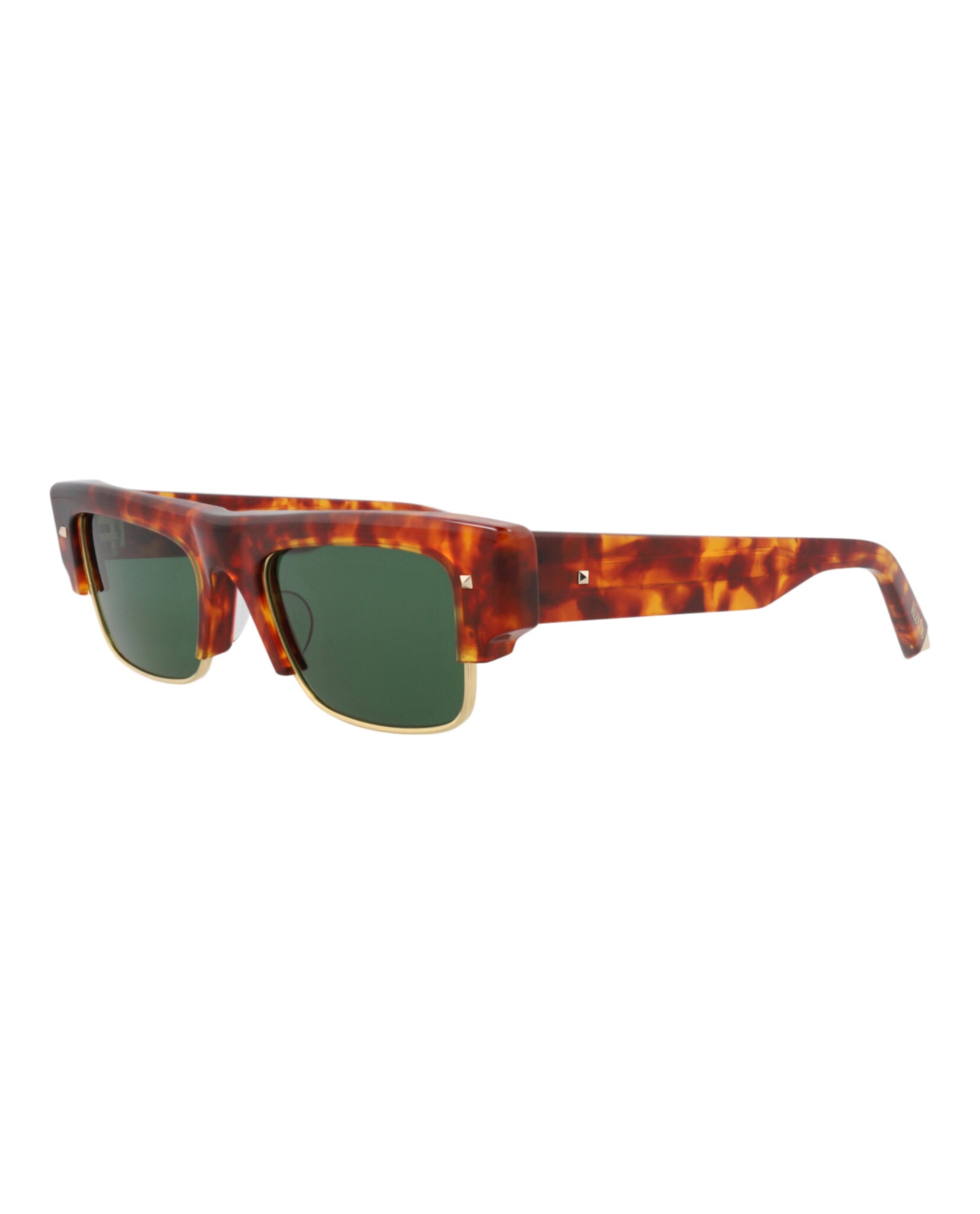 Valentino Unisex Square/Rectangle Tortoise-Tortoise-Green Fashion Designer Eyewear
