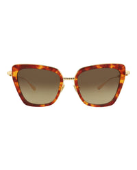 Valentino Womens Cat Eye Havana Gold Brown Fashion Designer Eyewear