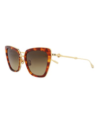 Valentino Womens Cat Eye Havana Gold Brown Fashion Designer Eyewear