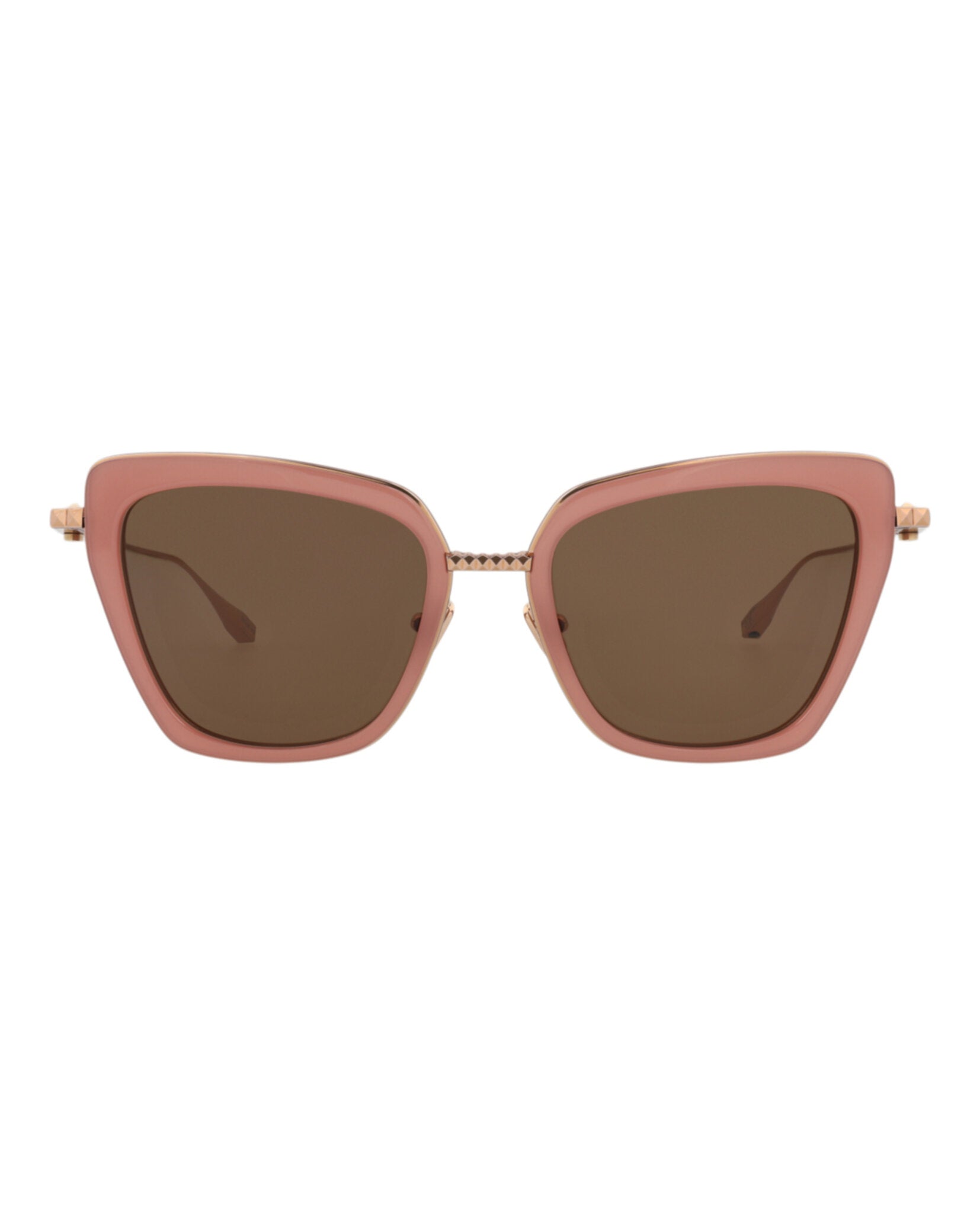 Valentino Womens Cat Eye Pink-Gold-Brown Fashion Designer Eyewear