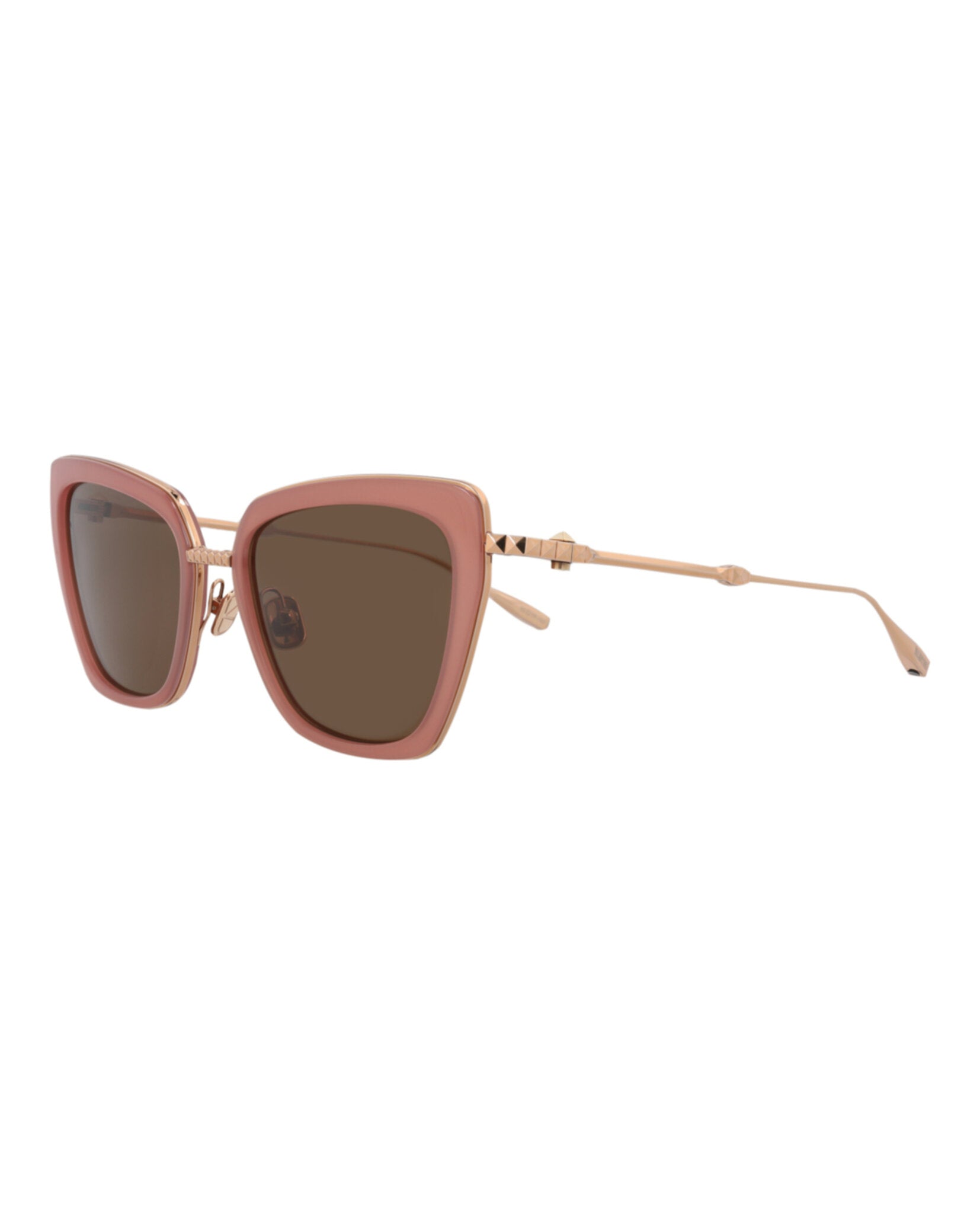 Valentino Womens Cat Eye Pink-Gold-Brown Fashion Designer Eyewear