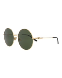 Valentino Unisex Round/Oval Gold Gold Green Fashion Designer Eyewear